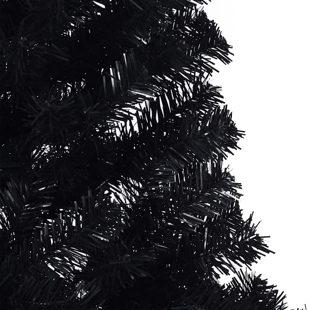 Kunstmatig Voorverlicht Kerstboom met 300 LED Zwart 210 cm PVC – afbeelding 8