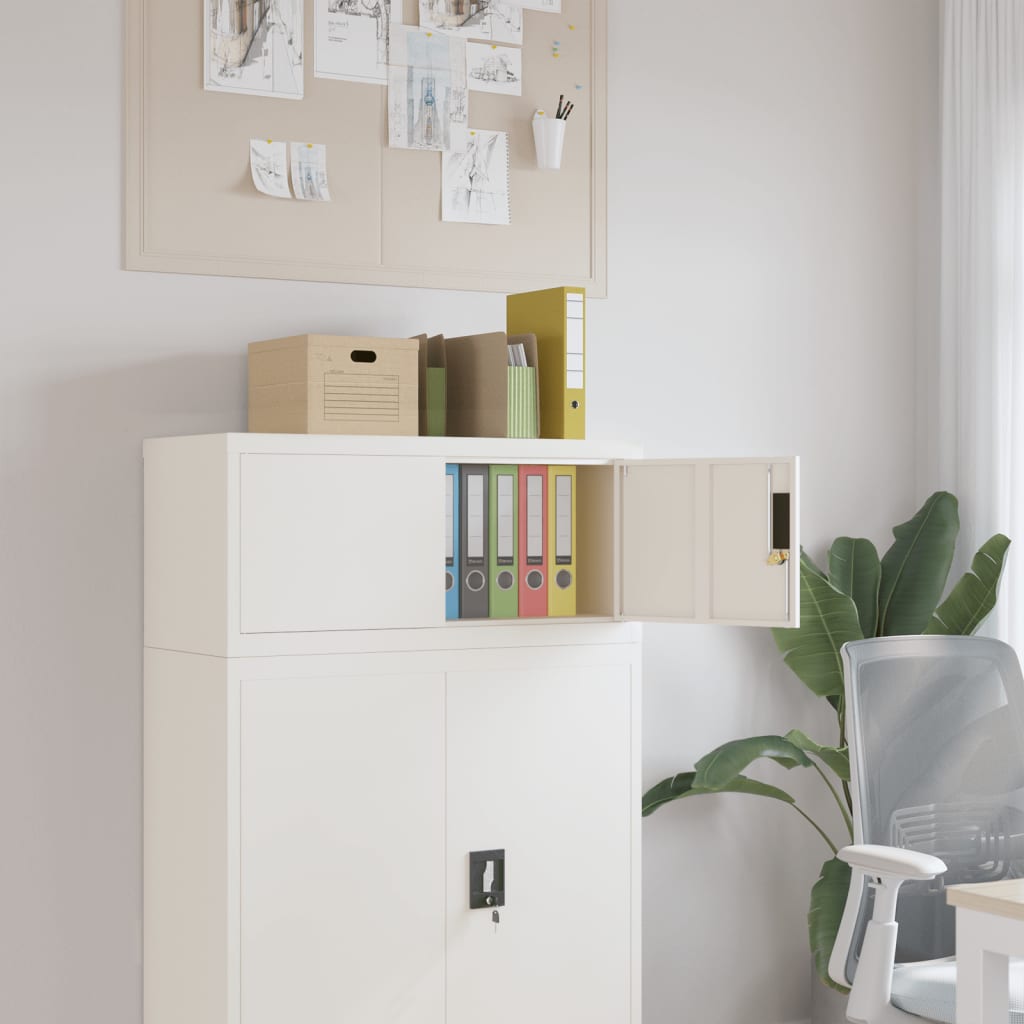 Archiefkast 90x40x40 cm staal wit