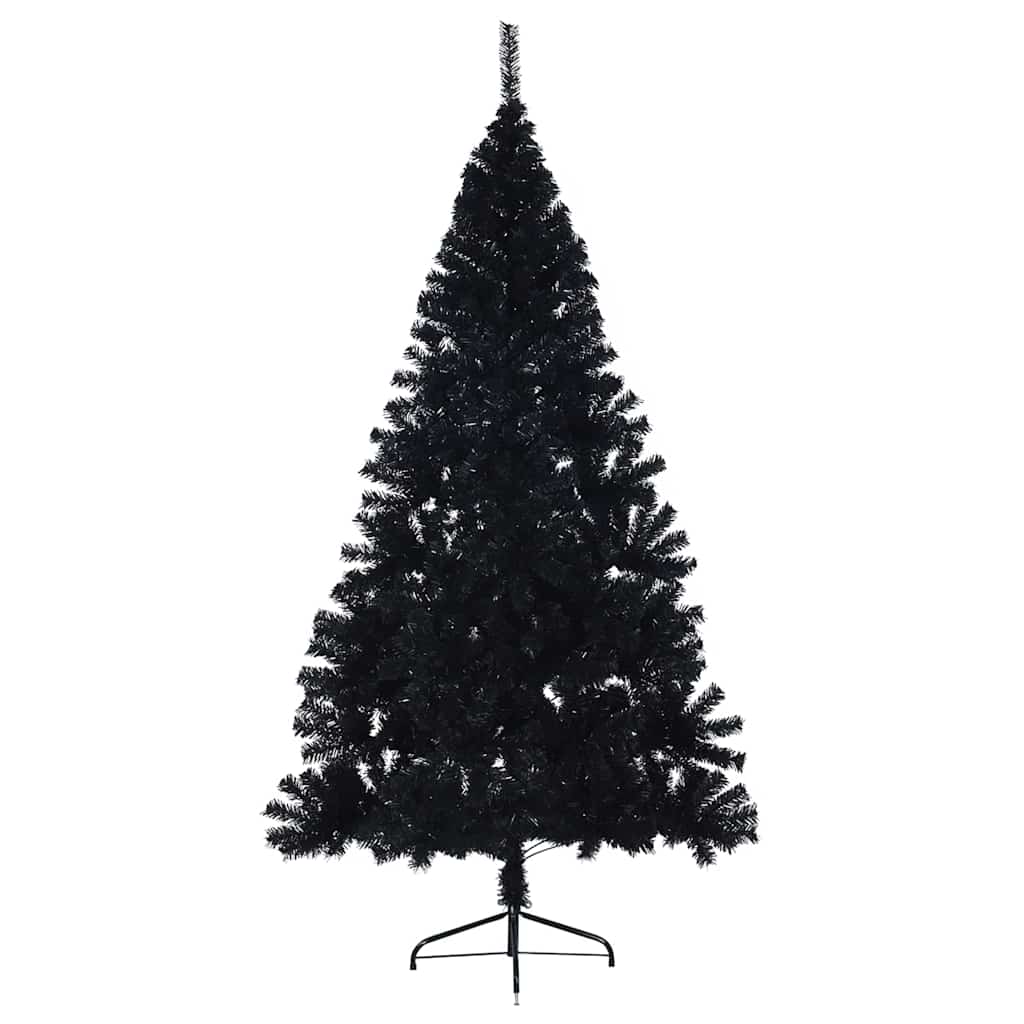 Kunstmatig Voorverlicht Kerstboom met 300 LED Zwart 240 cm PVC – afbeelding 6