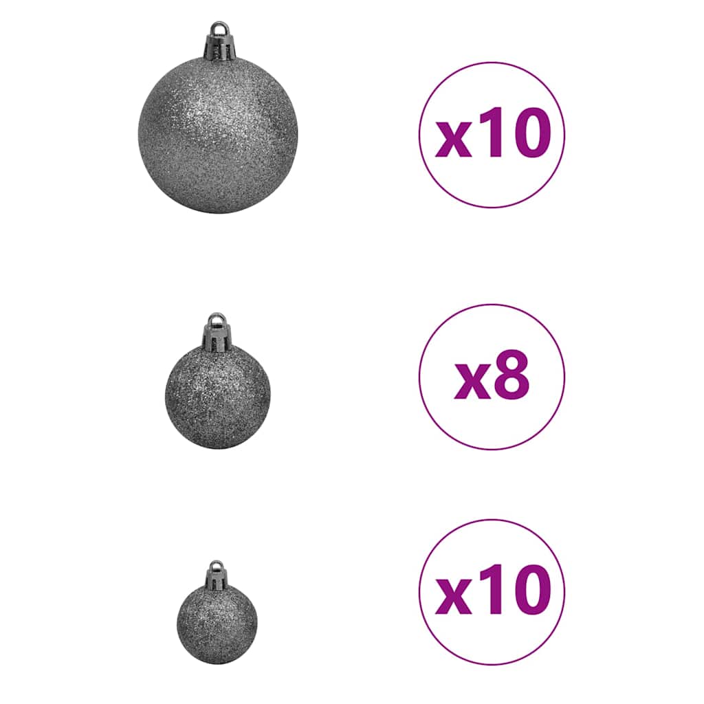 Kunstmatig Voorverlicht Kerstboom met 300 LED Zwart 240 cm PVC – afbeelding 9
