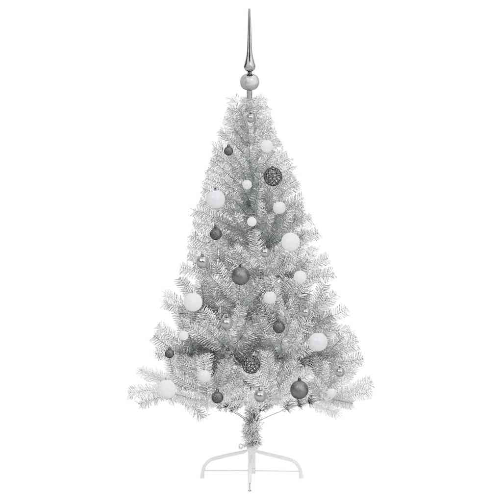 Kunstmatig Voorverlicht Kerstboom met 150 LED Zilver 150 cm PET – afbeelding 5