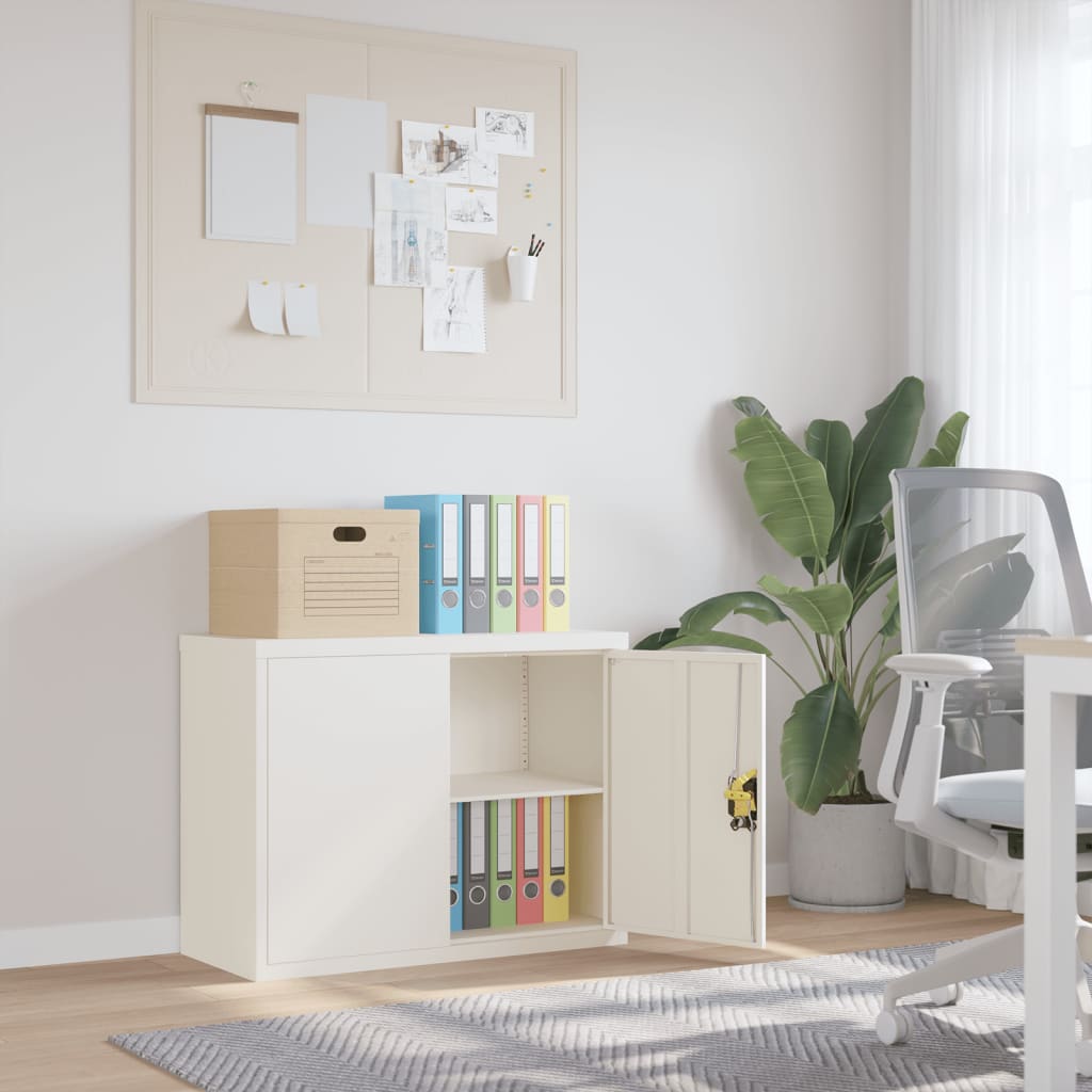 Archiefkast 90x40x70 cm staal wit