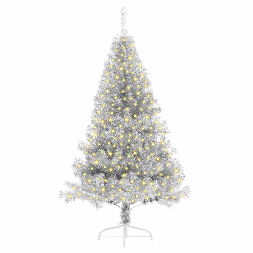 Kunstmatig Voorverlicht Kerstboom met 300 LED Zilver 180 cm PET – afbeelding 3