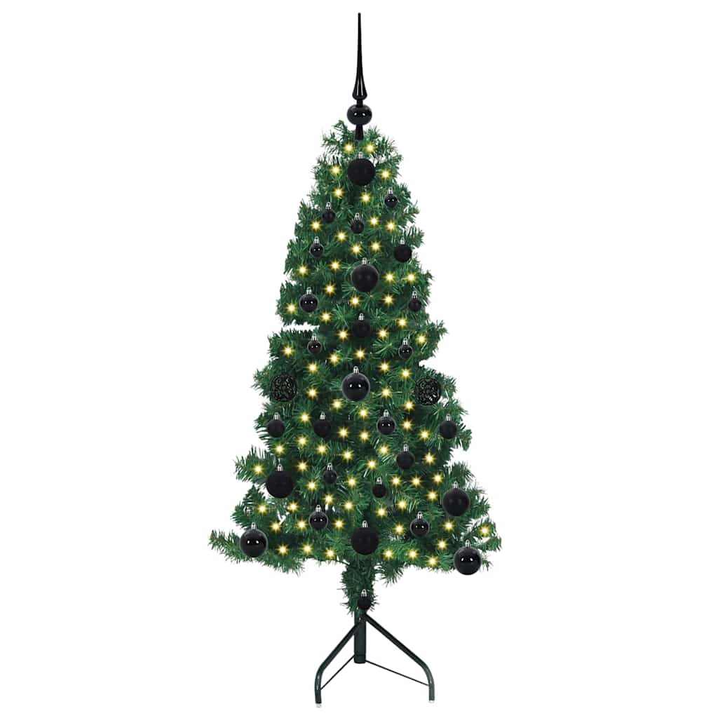 Hoek Kunstkerstboom met 150 LED Groen 120 cm PVC en Metaal – afbeelding 3