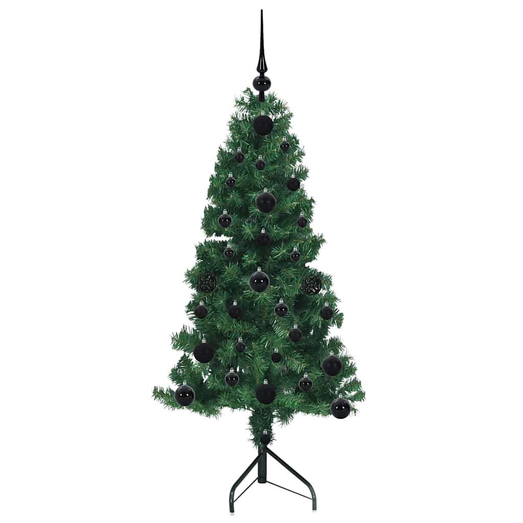 Hoek Kunstkerstboom met 150 LED Groen 120 cm PVC en Metaal – afbeelding 4