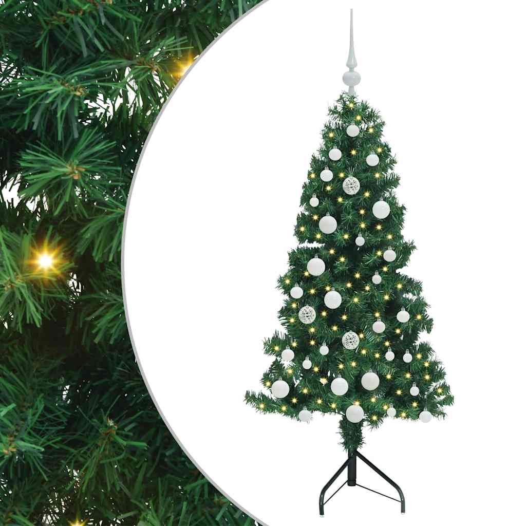 Hoek Kunstkerstboom met 150 LED Groen 150 cm PVC en Metaal – afbeelding 2