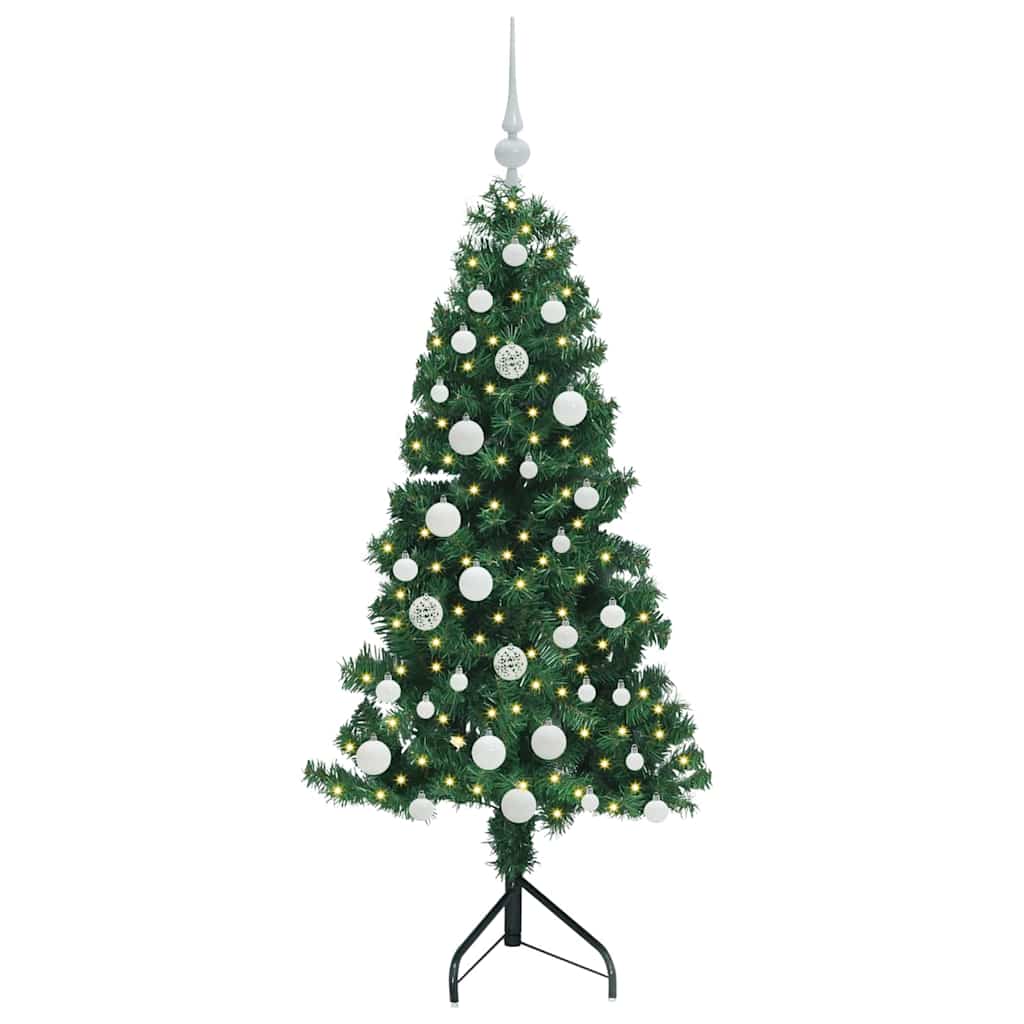 Hoek Kunstkerstboom met 150 LED Groen 150 cm PVC en Metaal – afbeelding 3