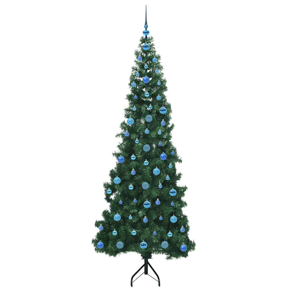 Hoek Kunstkerstboom met 300 LED Groen 210 cm PVC en Metaal – afbeelding 4