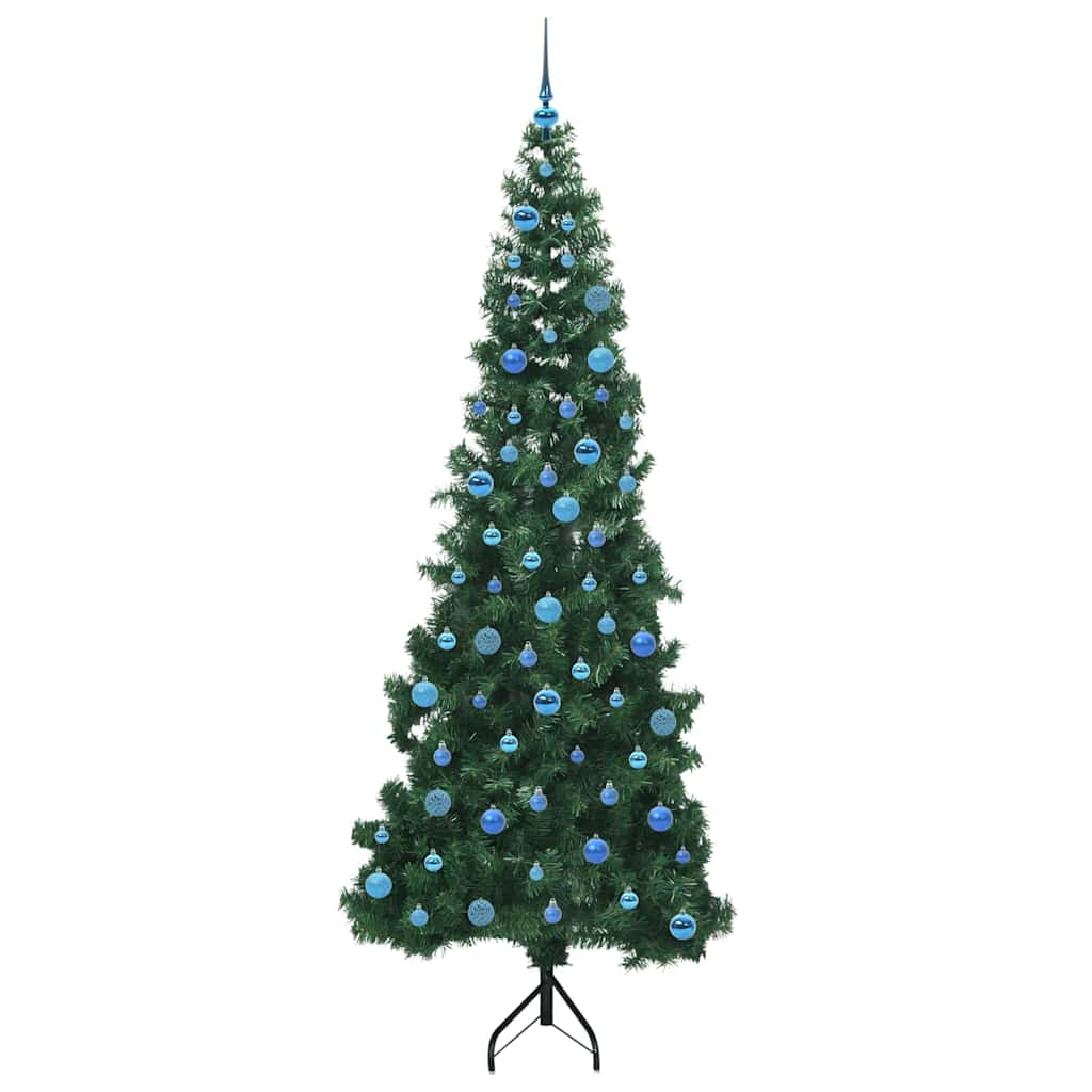 Hoek Kunstkerstboom met 300 LED Groen 240 cm PVC en Metaal – afbeelding 4