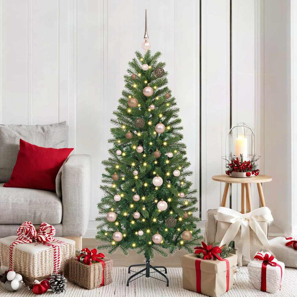 Kunstkerstboom met 150 LED met standaard Groen 150 cm PE en PVC