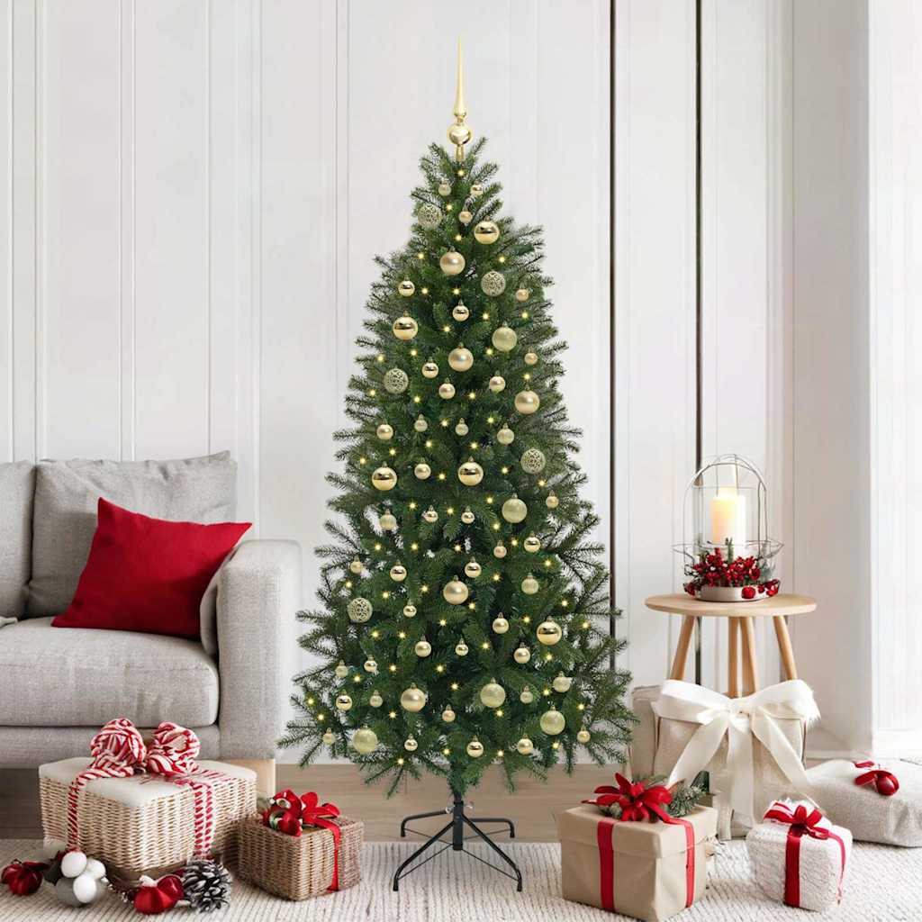 Kunstkerstboom met 300 LED met standaard Groen 180 cm PE en PVC – afbeelding 1
