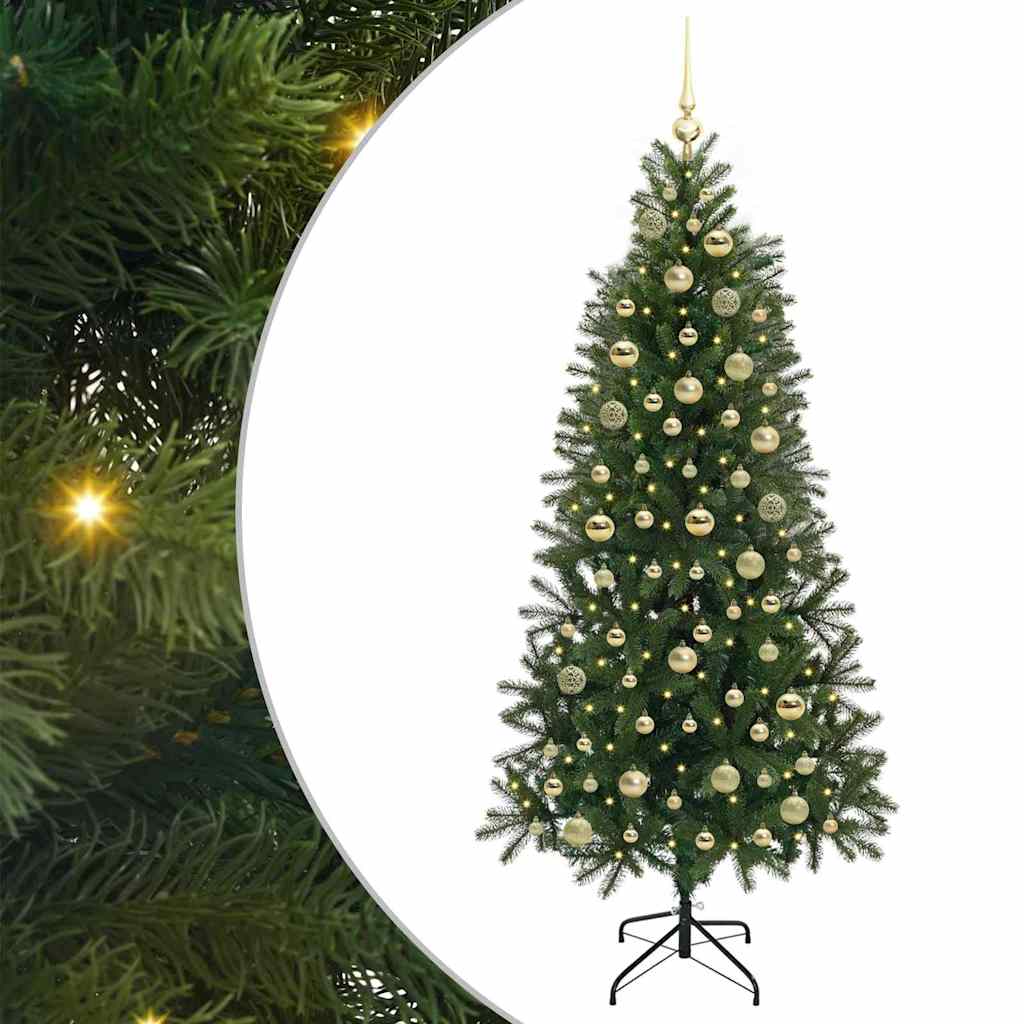 Kunstkerstboom met 300 LED met standaard Groen 180 cm PE en PVC – afbeelding 2