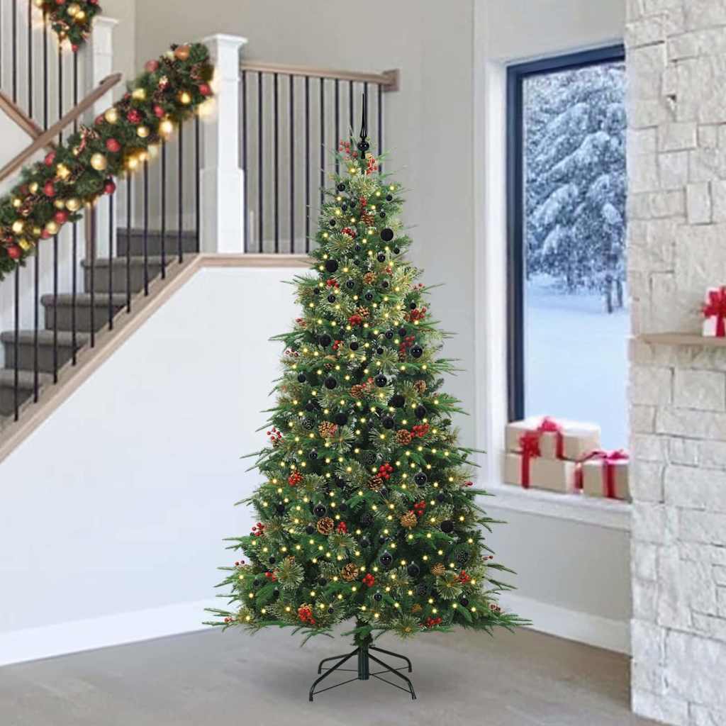 Kunstmatige Inklapbare Kerstboom Groen 240 cm PE en PVC