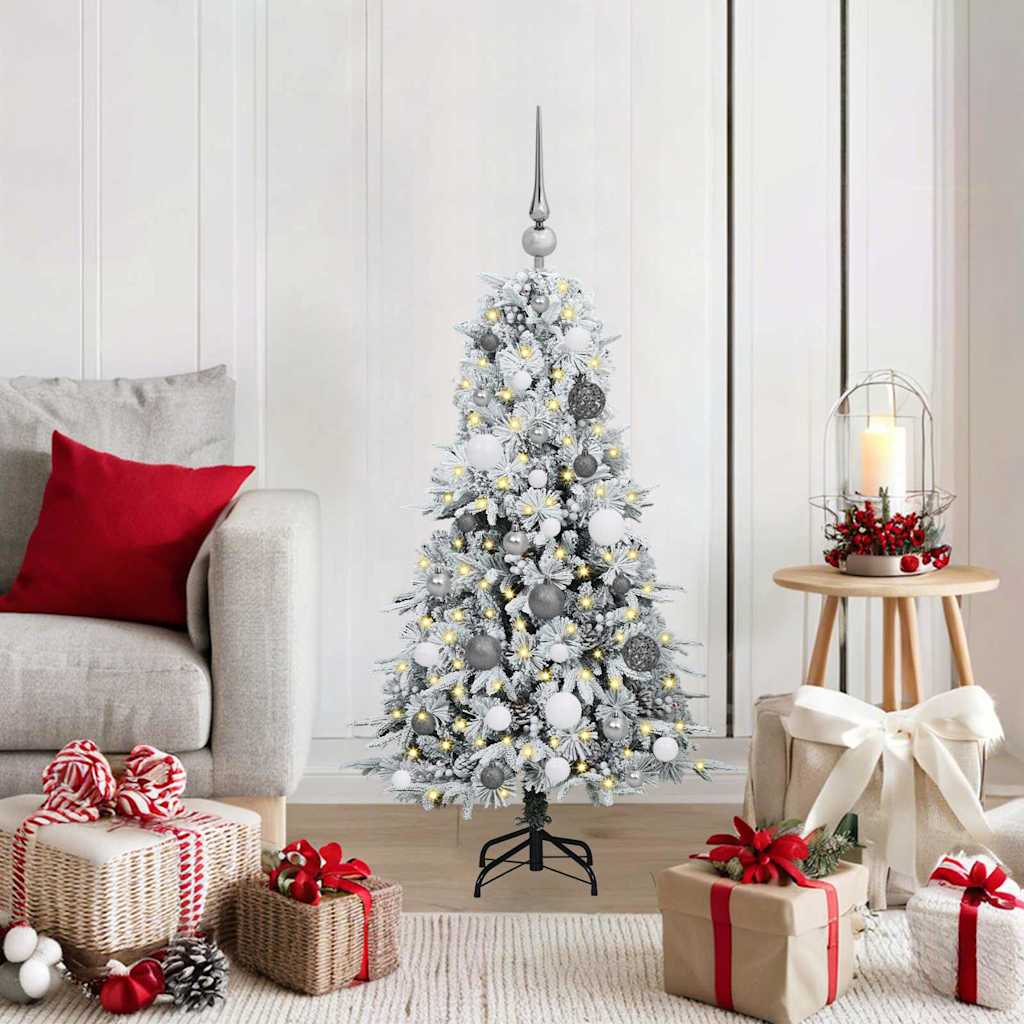 Kunstmatige Inklapbare Kerstboom Wit 120 cm PE en PVC – afbeelding 1