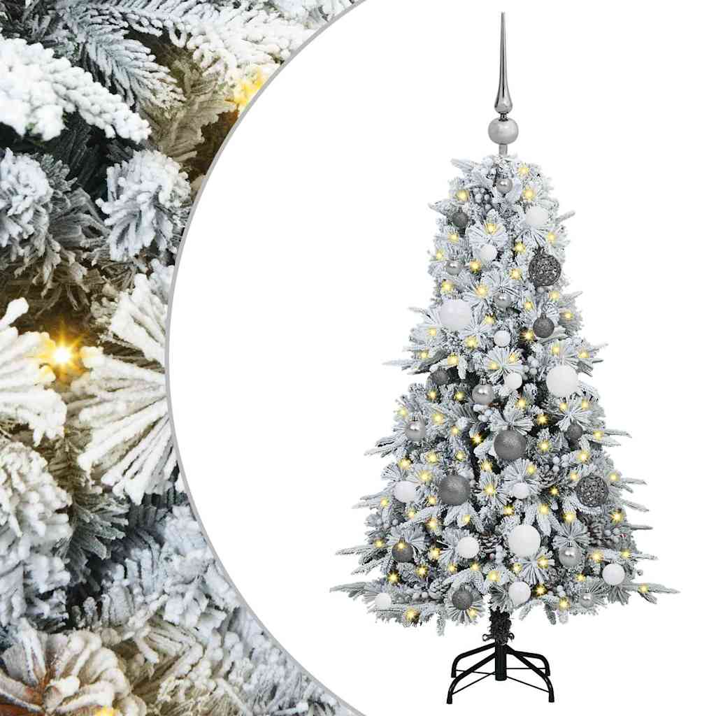 Kunstmatige Inklapbare Kerstboom Wit 120 cm PE en PVC – afbeelding 2