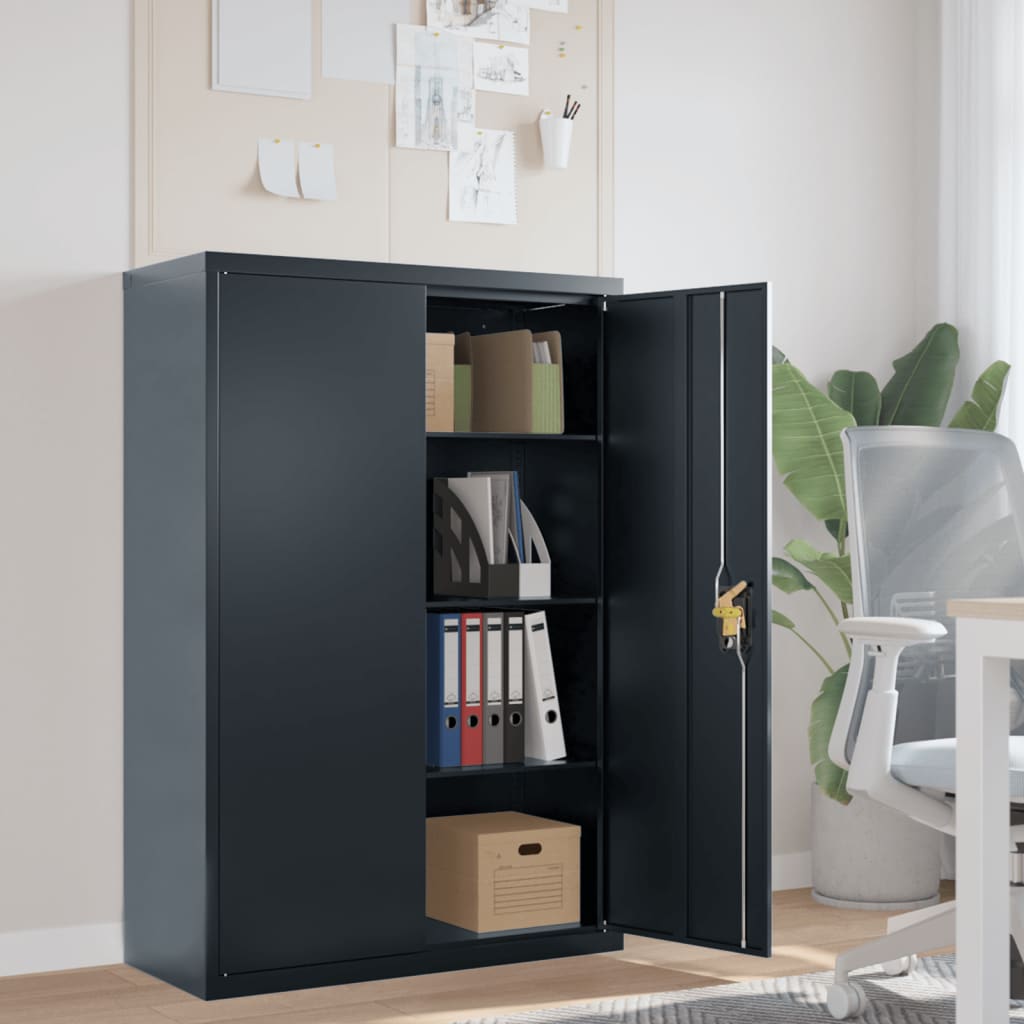 Archiefkast 90x40x140 cm staal antracietkleurig
