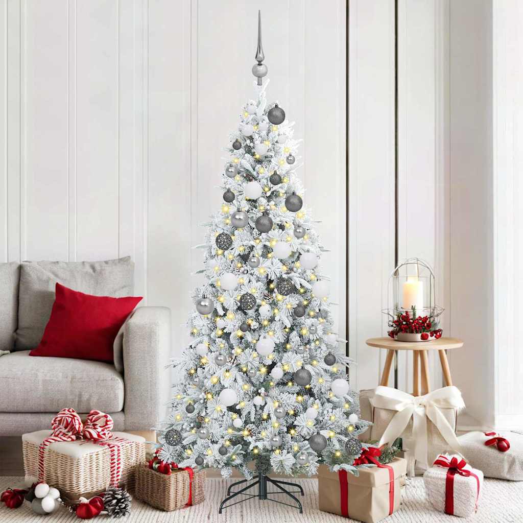 Kunstmatige Inklapbare Kerstboom Wit 180 cm PE en PVC