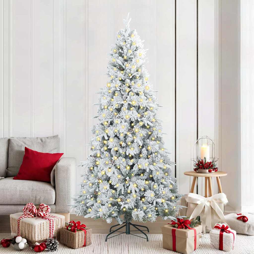 Kunstmatige Inklapbare Kerstboom Wit 210 cm PE en PVC