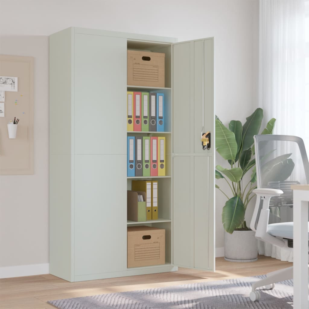 Archiefkast 90x40x180 cm staal lichtgrijs