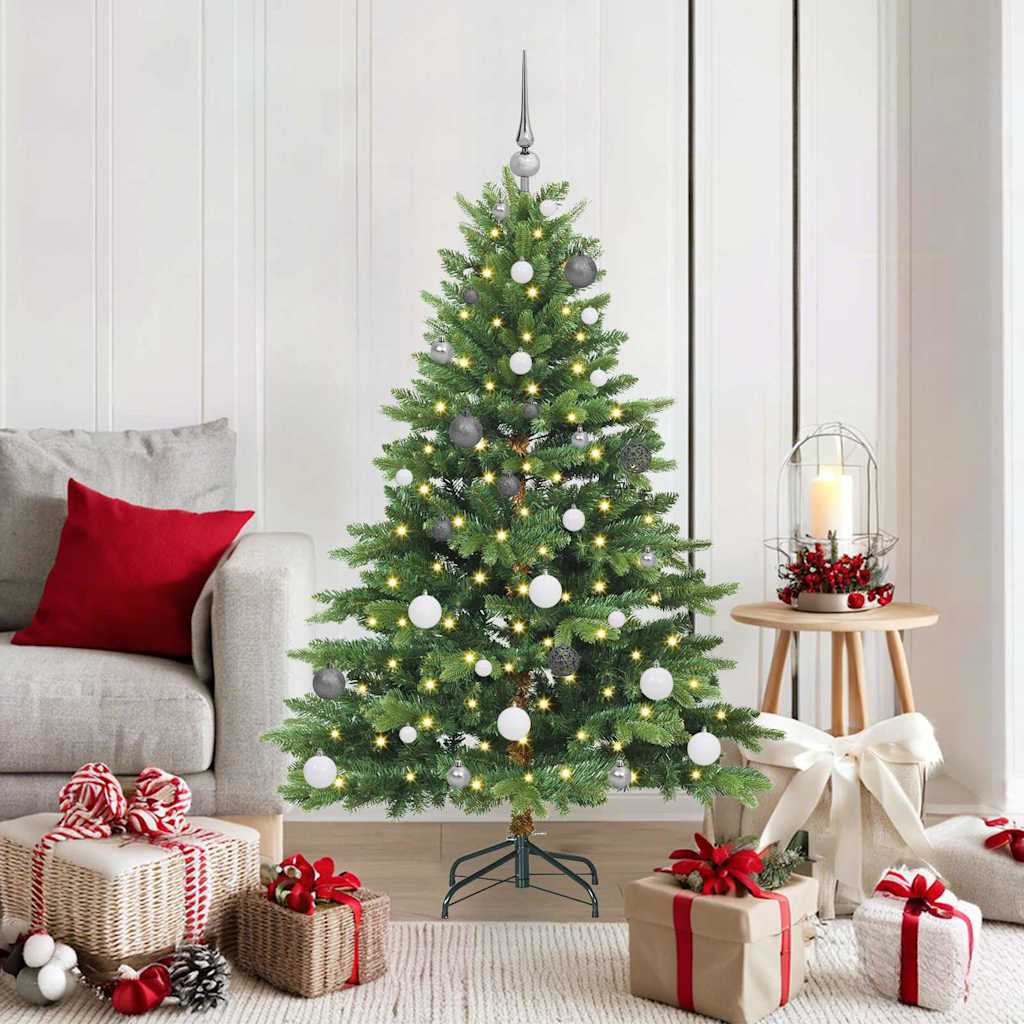 Kunstkerstboom met 150 LED met standaard Groen 150 cm PE en PVC – afbeelding 1