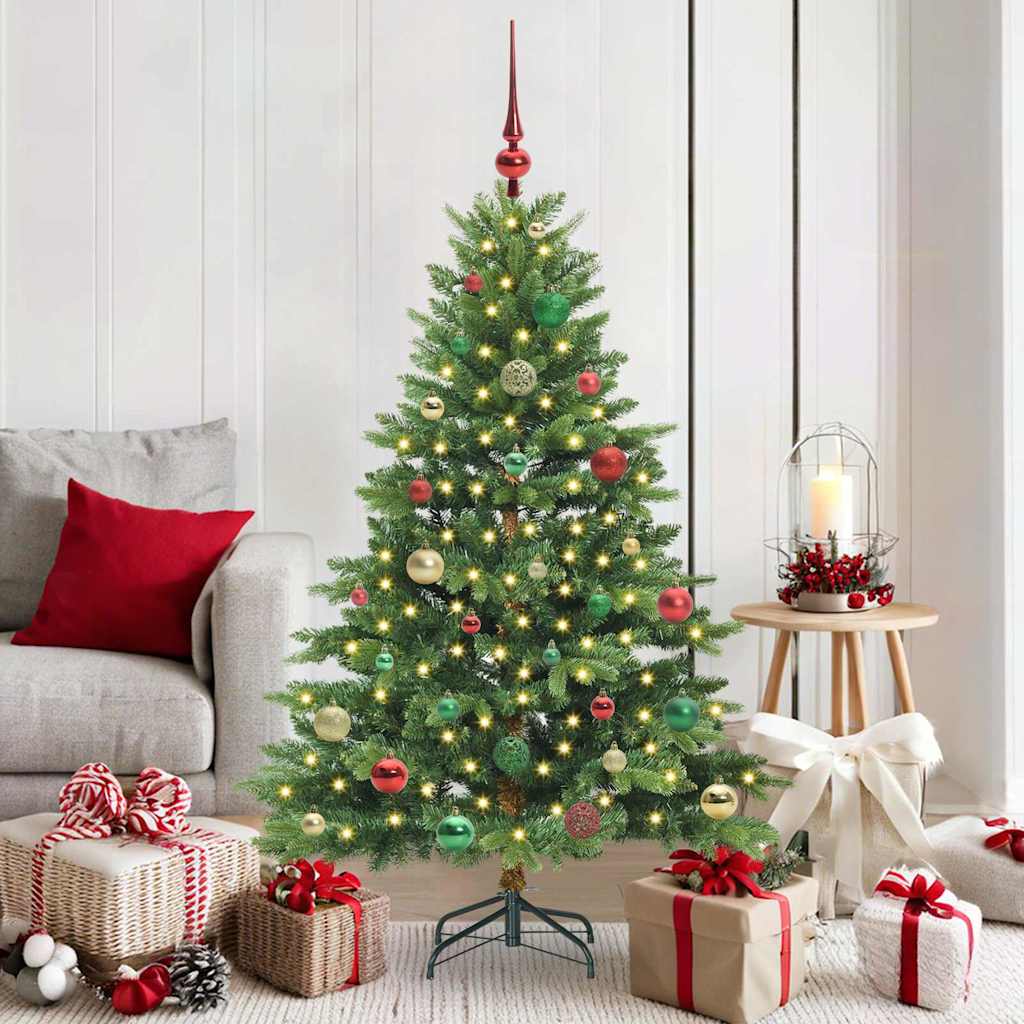 Kunstkerstboom met 150 LED met standaard Groen 150 cm PE en PVC – afbeelding 1