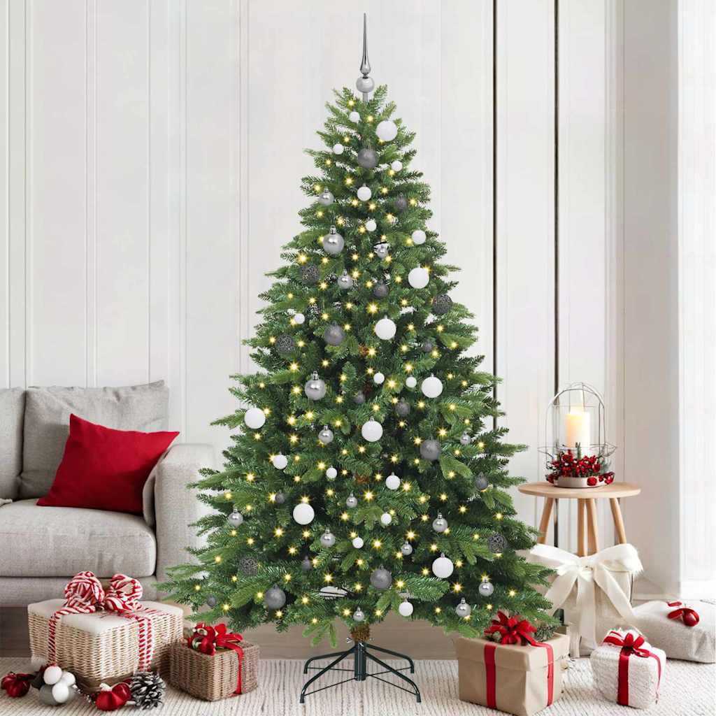 Kunstkerstboom met 300 LED met standaard Groen 210 cm PE en PVC