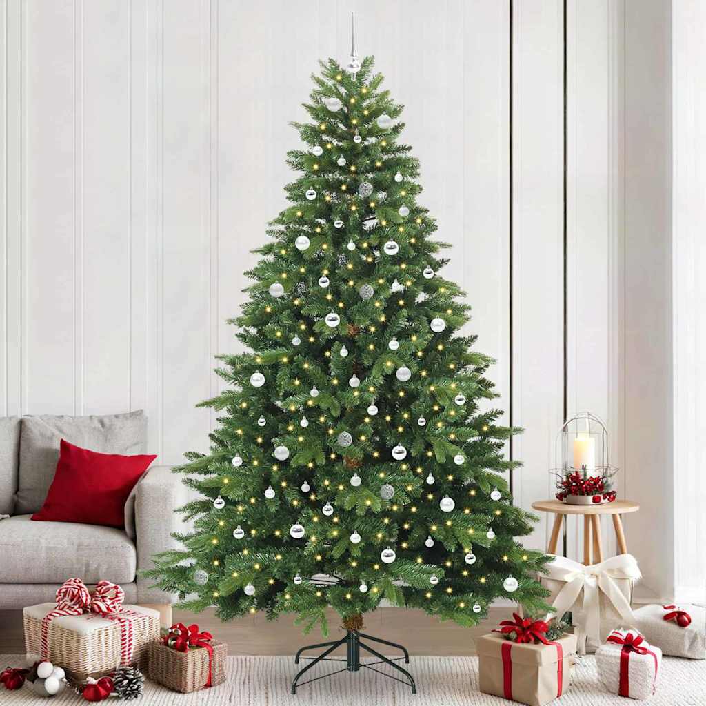 Kunstkerstboom met 300 LED met standaard Groen 240 cm PE en PVC – afbeelding 1