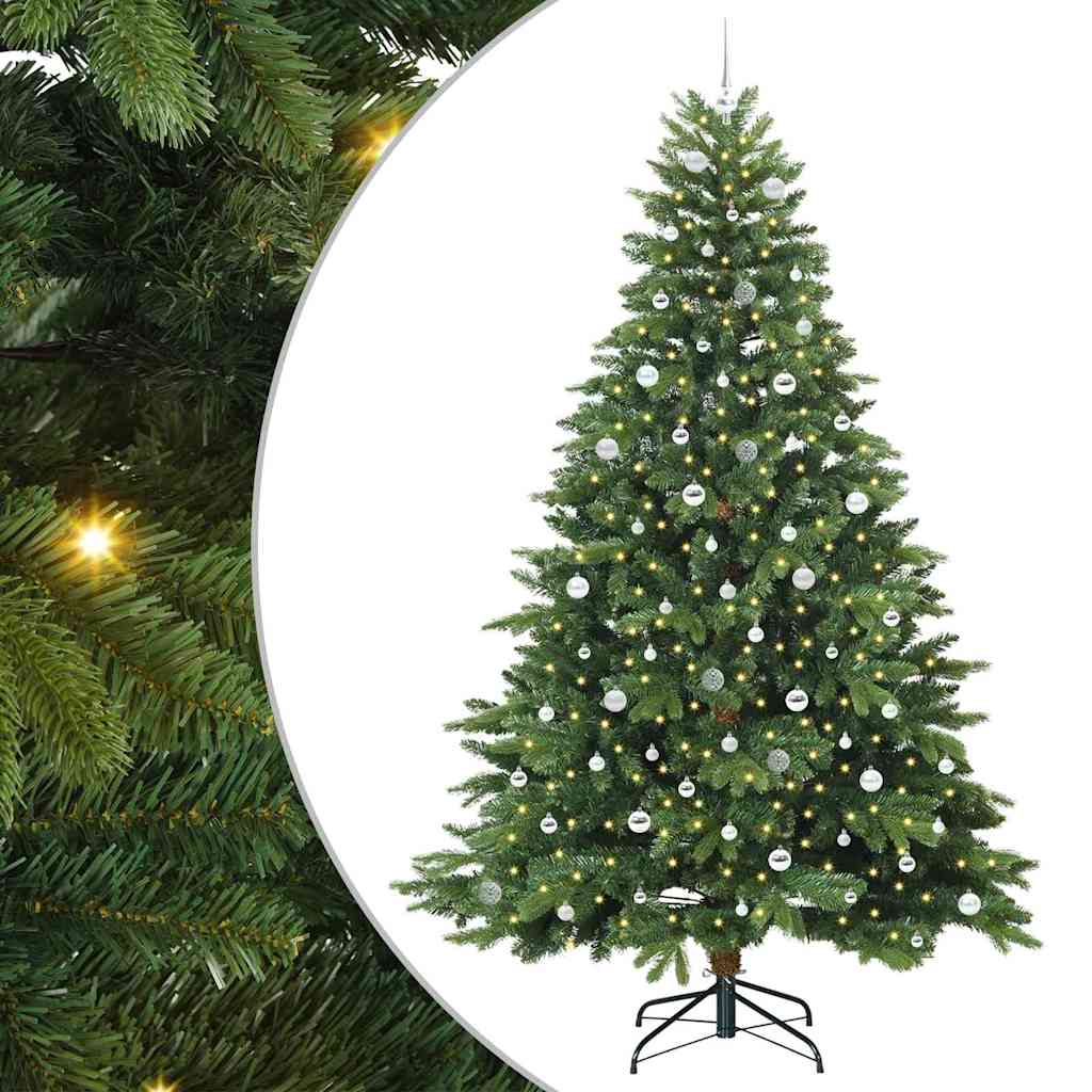 Kunstkerstboom met 300 LED met standaard Groen 240 cm PE en PVC – afbeelding 2