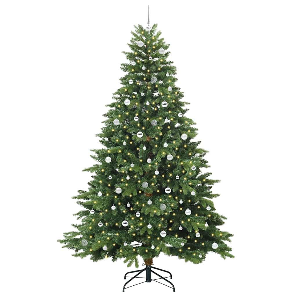 Kunstkerstboom met 300 LED met standaard Groen 240 cm PE en PVC – afbeelding 3