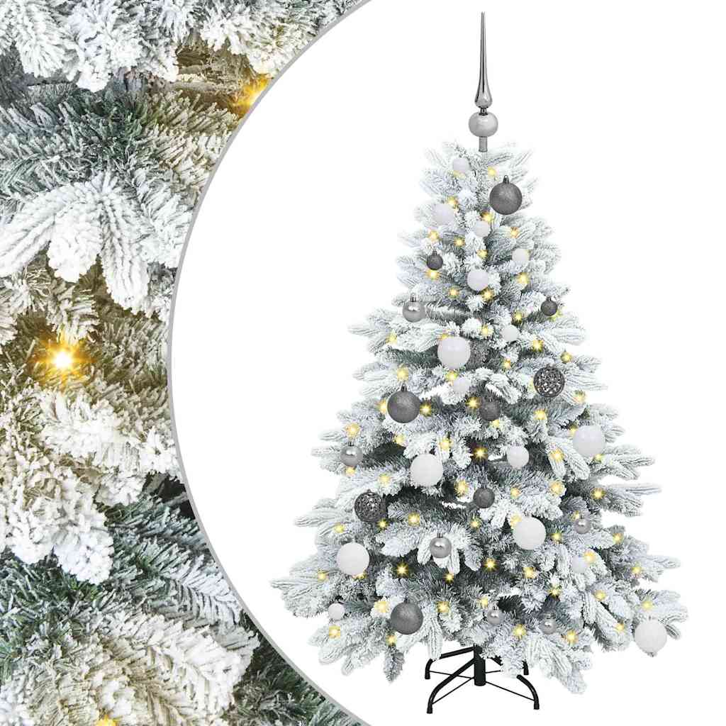 Kunstkerstboom met 150 LED met standaard Wit 120 cm PE en PVC – afbeelding 2