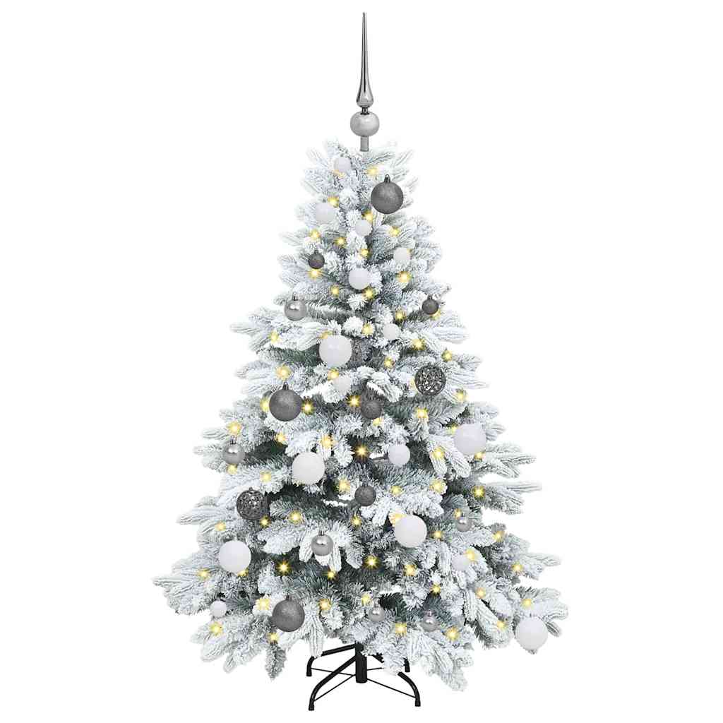Kunstkerstboom met 150 LED met standaard Wit 120 cm PE en PVC – afbeelding 3