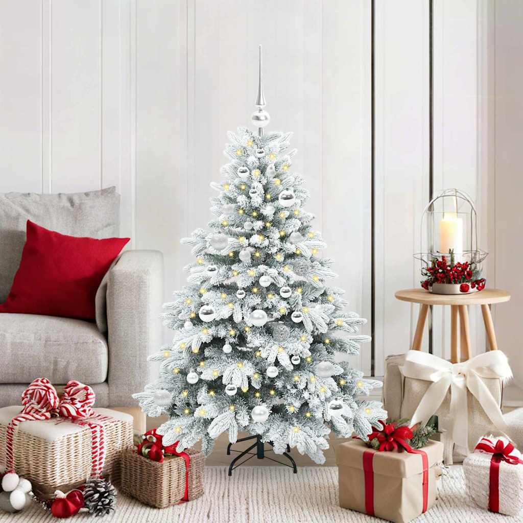 Kunstkerstboom met 150 LED met standaard Wit 120 cm PE en PVC