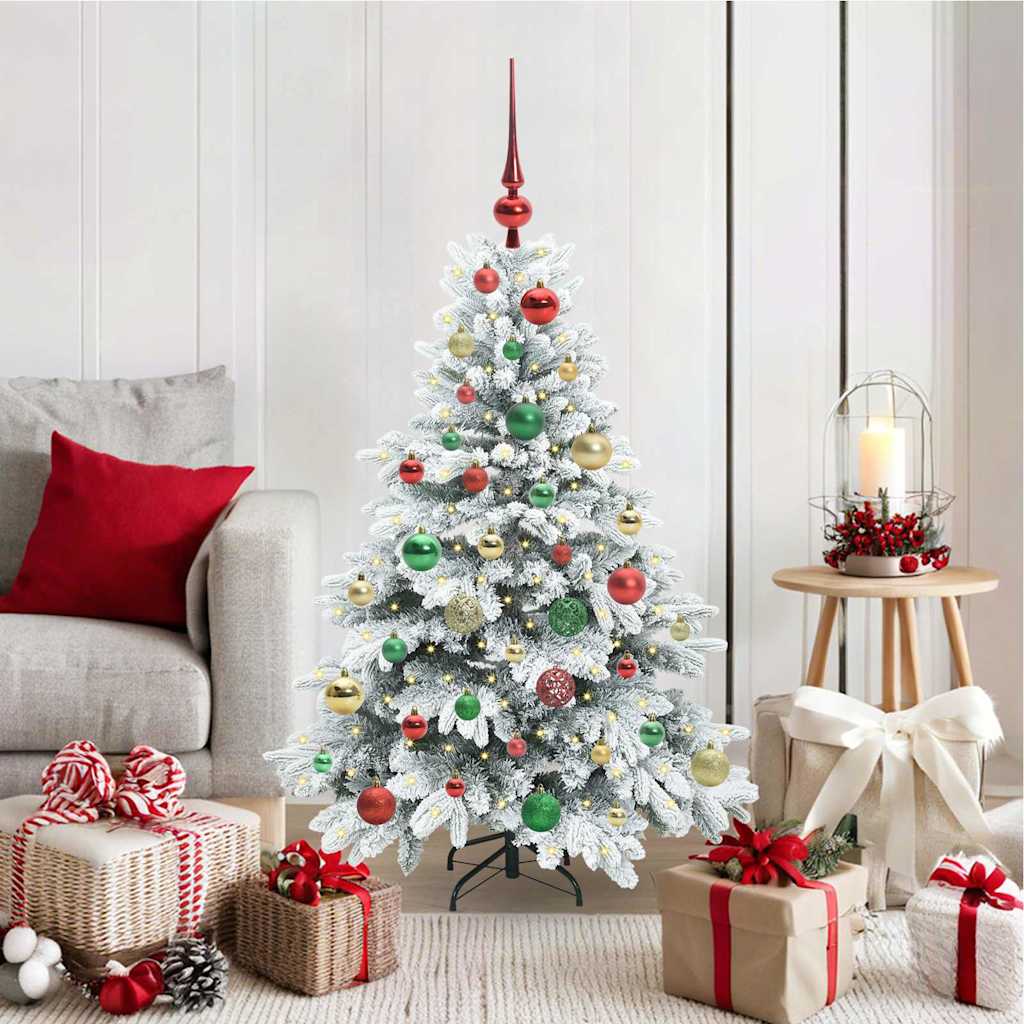 Kunstkerstboom met 150 LED met standaard Wit 120 cm PE en PVC