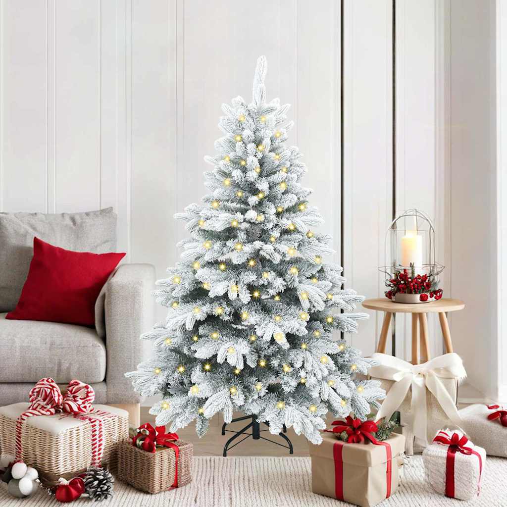 Kunstkerstboom met 150 LED met standaard Wit 150 cm PE en PVC