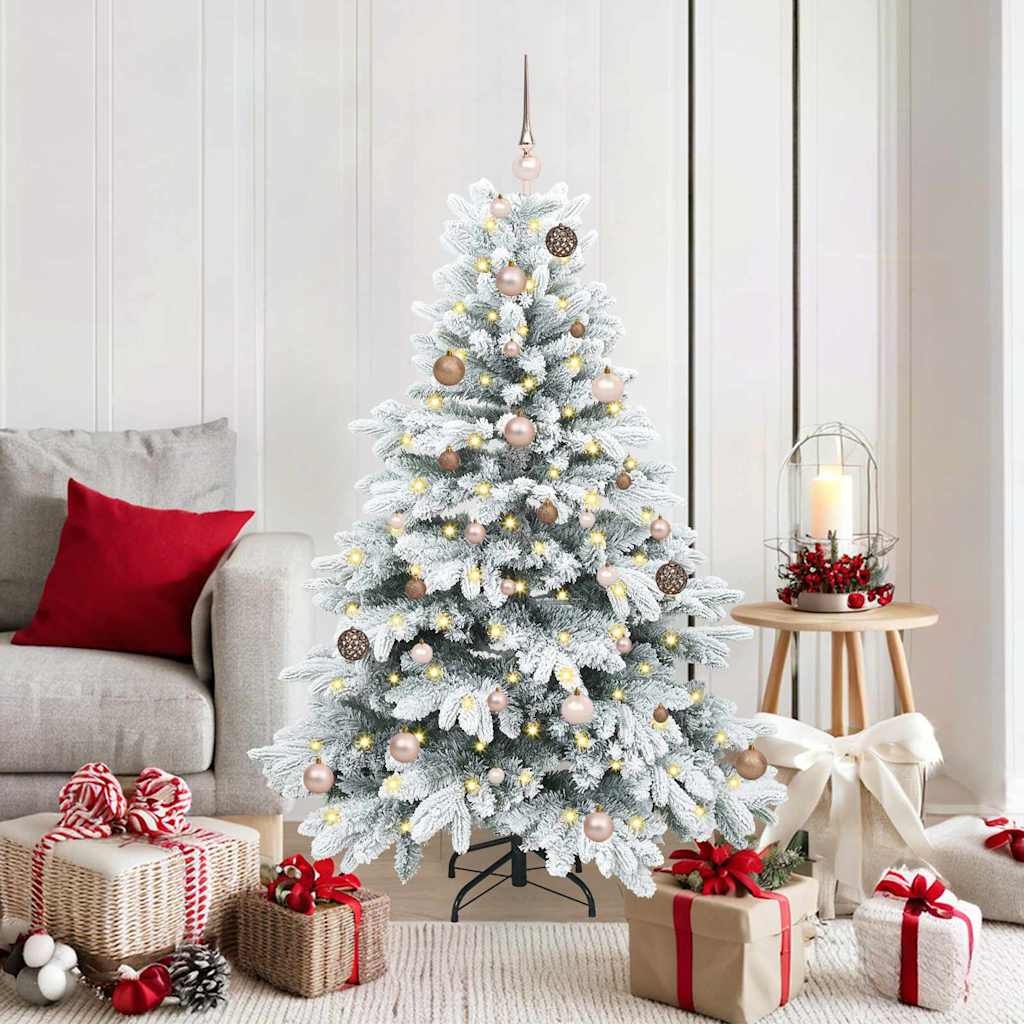 Kunstkerstboom met 150 LED met standaard Wit 150 cm PE en PVC