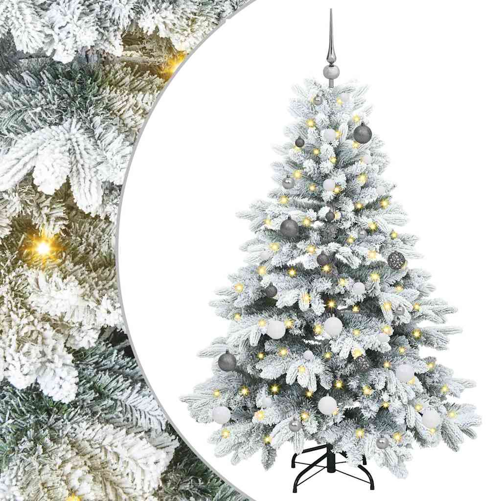 Kunstkerstboom met 150 LED met standaard Wit 150 cm PE en PVC – afbeelding 2