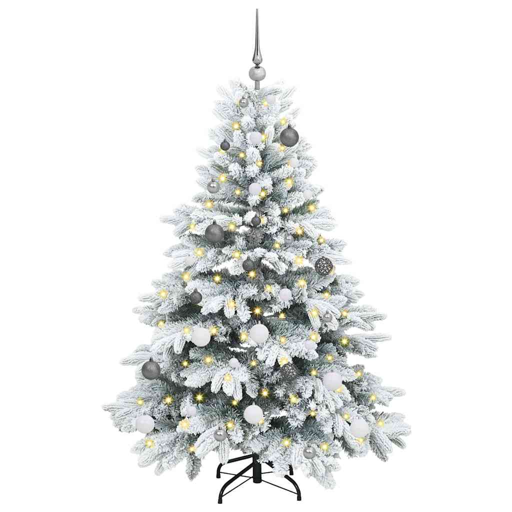 Kunstkerstboom met 150 LED met standaard Wit 150 cm PE en PVC – afbeelding 3