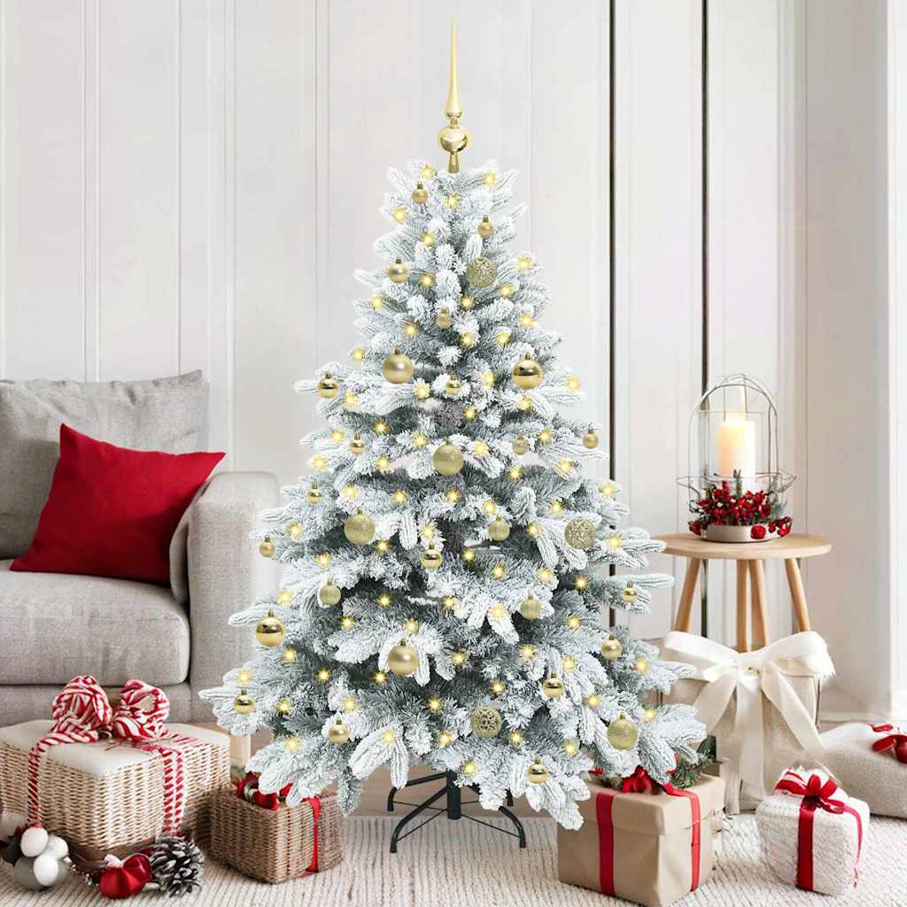 Kunstkerstboom met 150 LED met standaard Wit 150 cm PE en PVC