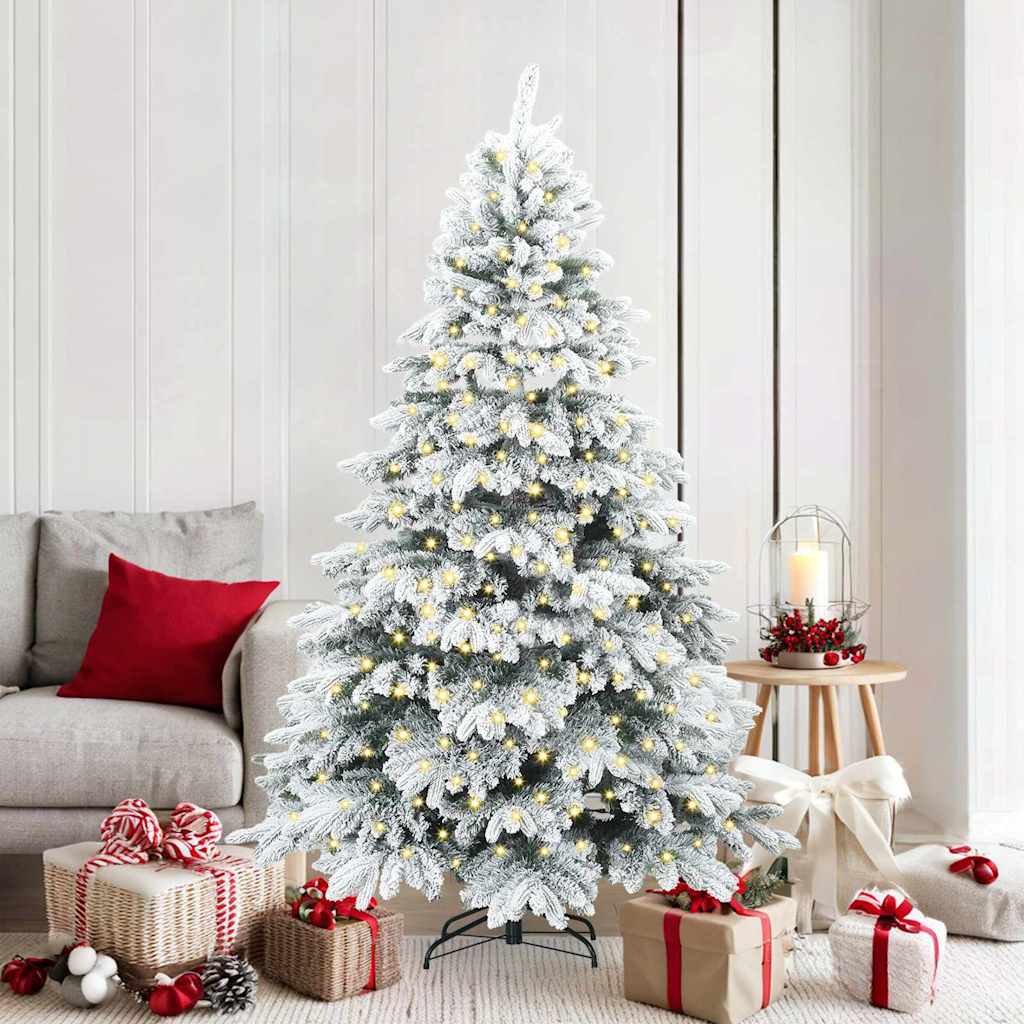 Kunstkerstboom met 300 LED met standaard Wit 180 cm PE en PVC
