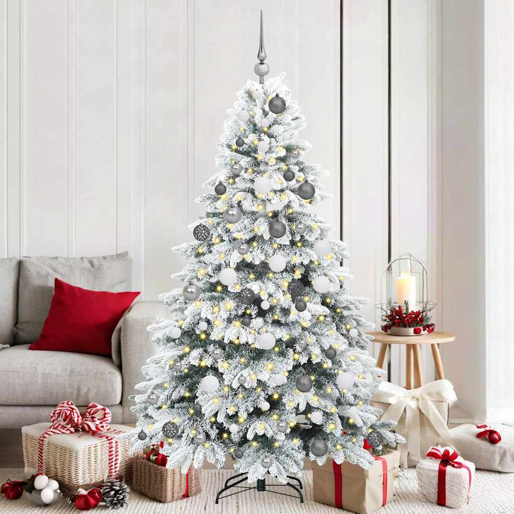 Kunstkerstboom met 300 LED met standaard Wit 180 cm PE en PVC
