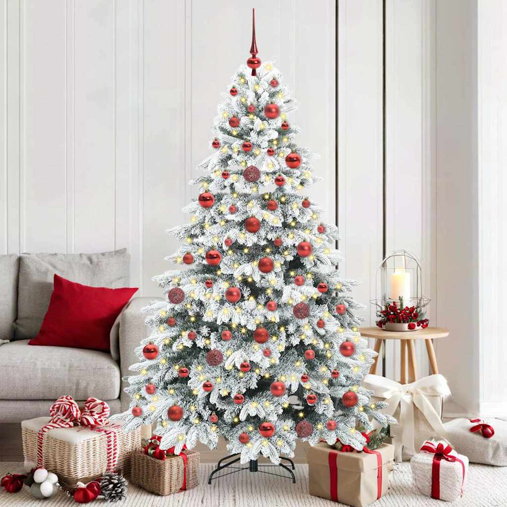 Kunstkerstboom met 300 LED met standaard Wit 180 cm PE en PVC