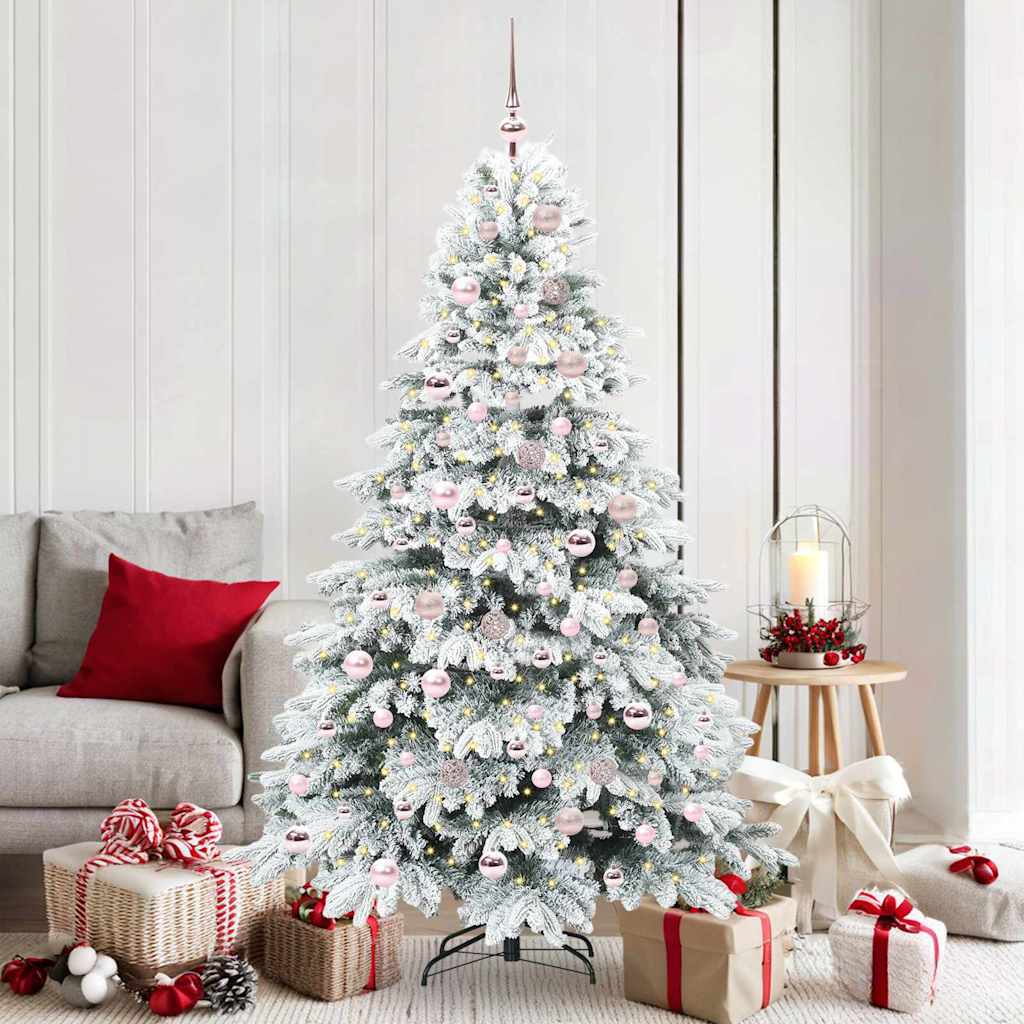 Kunstkerstboom met 300 LED met standaard Wit 180 cm PE en PVC