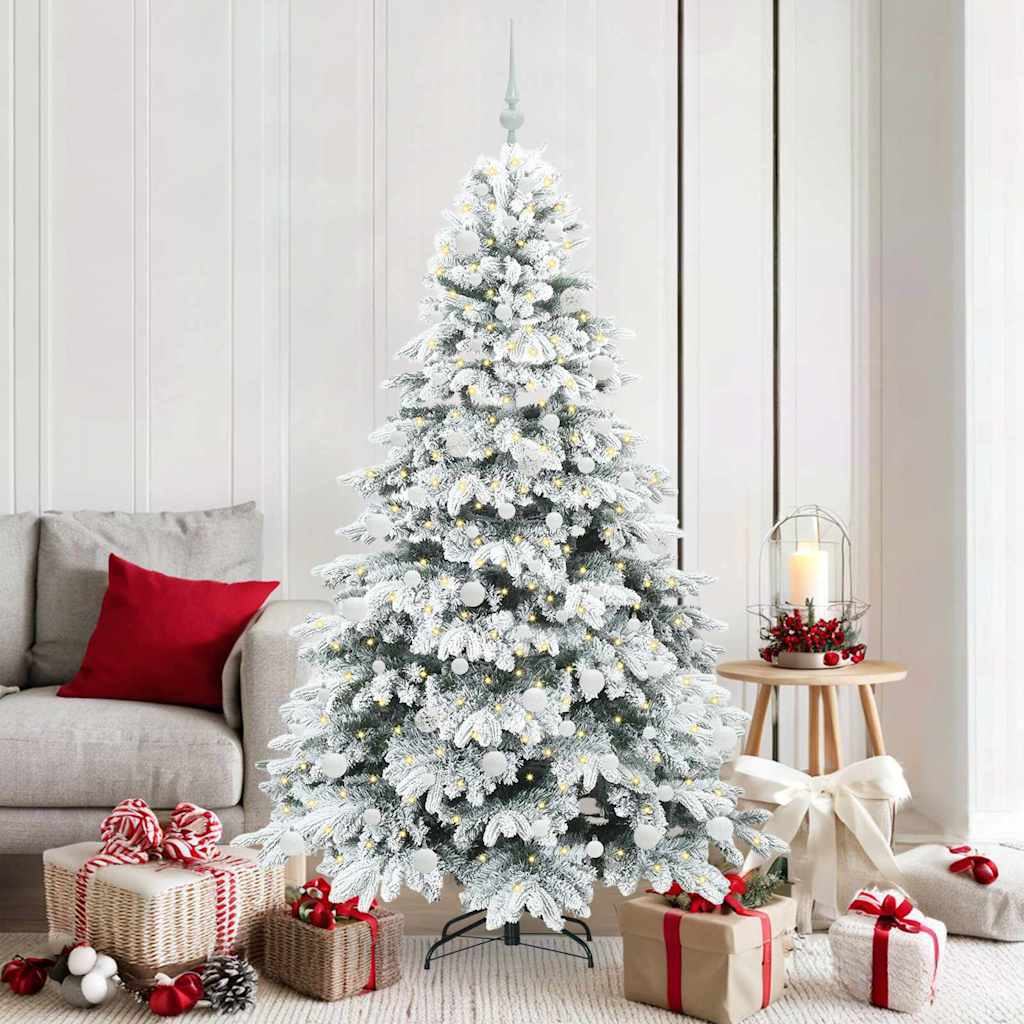 Kunstkerstboom met 300 LED met standaard Wit 180 cm PE en PVC