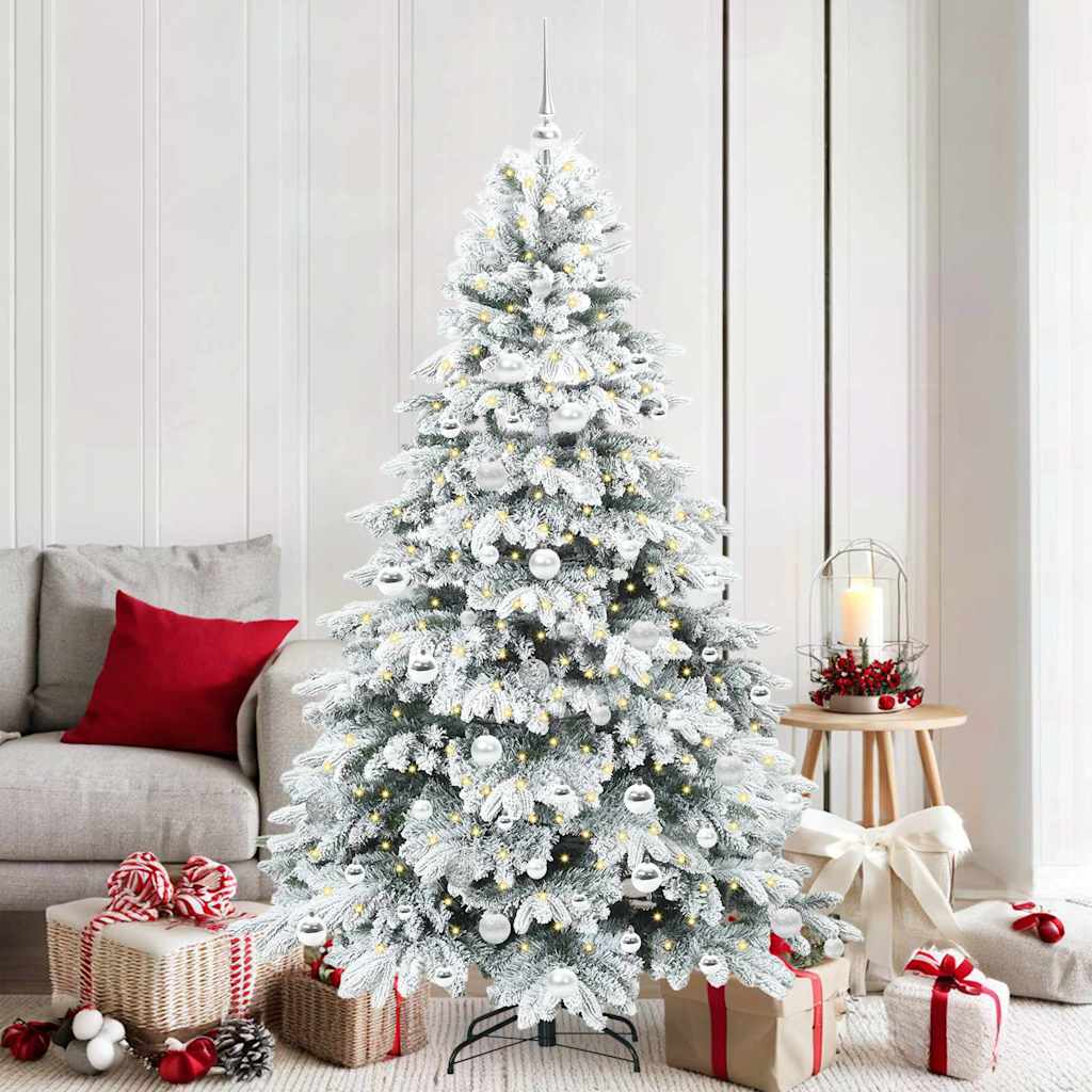 Kunstkerstboom met 300 LED met standaard Wit 180 cm PE en PVC – afbeelding 1