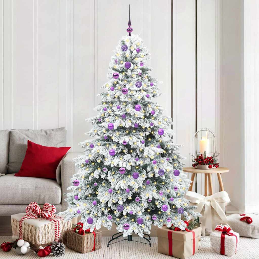Kunstkerstboom met 300 LED met standaard Wit 180 cm PE en PVC – afbeelding 1