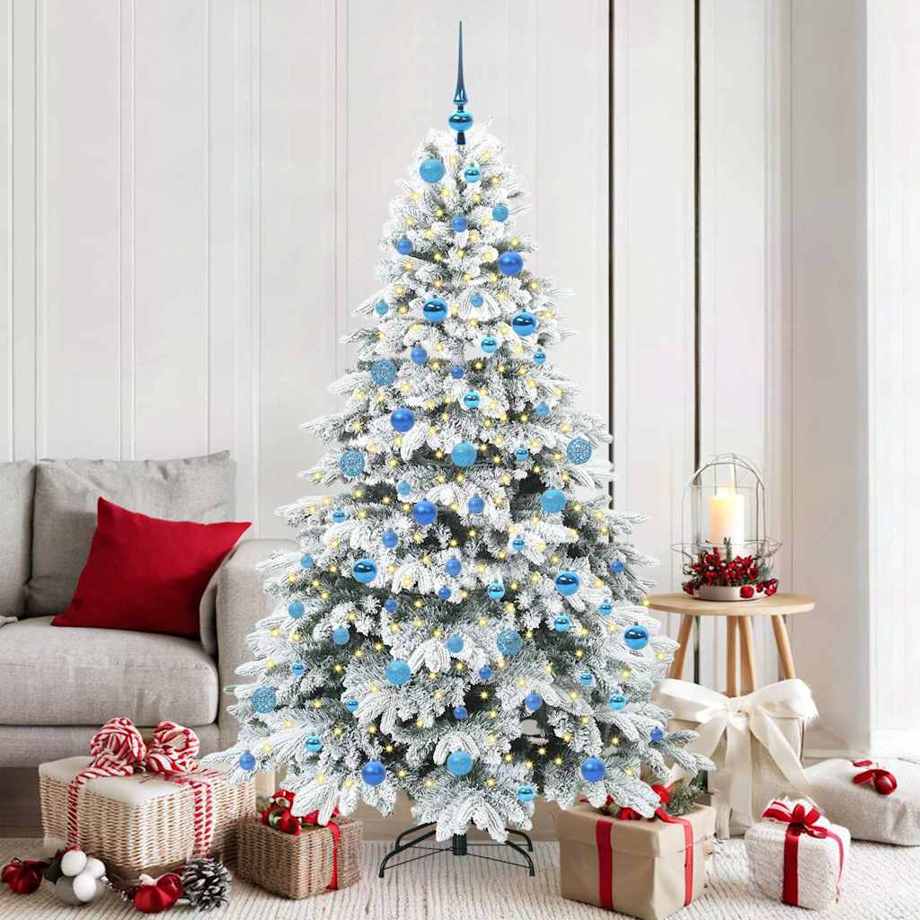 Kunstkerstboom met 300 LED met standaard Wit 180 cm PE en PVC