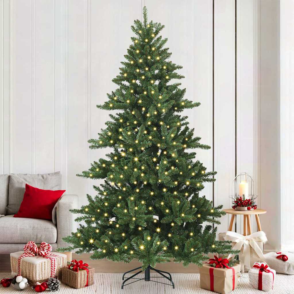 Kunstmatige Inklapbare Kerstboom Groen 210 cm PVC en staal