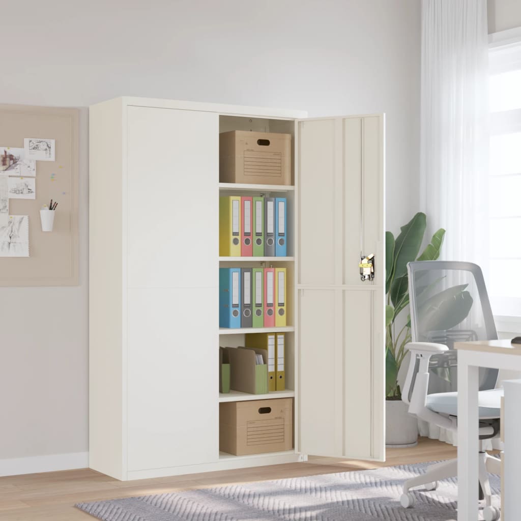 Archiefkast 105x40x180 cm staal wit