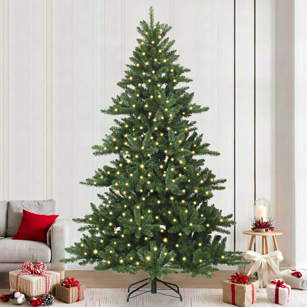 Kunstmatige Inklapbare Kerstboom Groen 240 cm PVC en staal