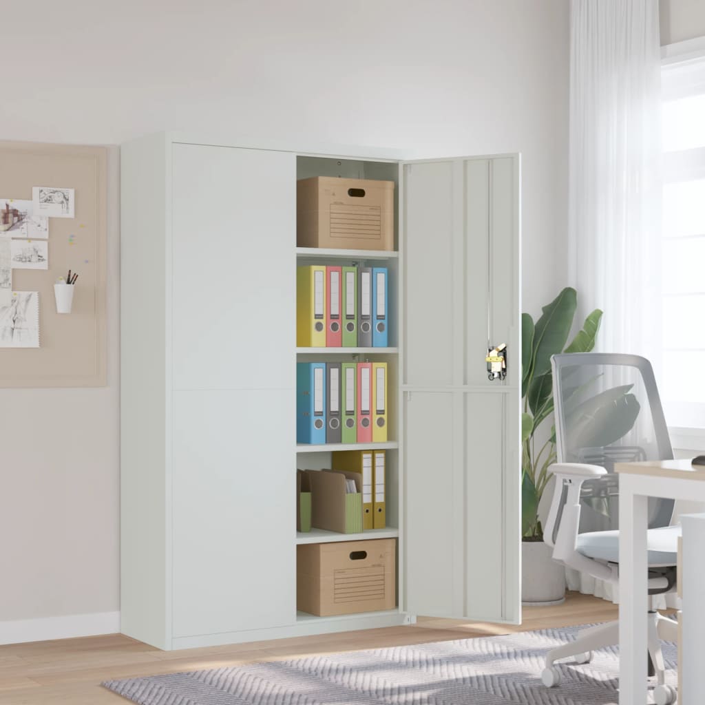 Archiefkast 105x40x180 cm staal lichtgrijs